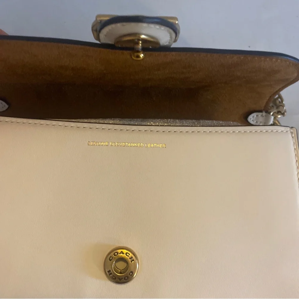 COACH Beat Crossbody Leather Chain Clutch Chalk NWT $325 - Picture 11 of 11